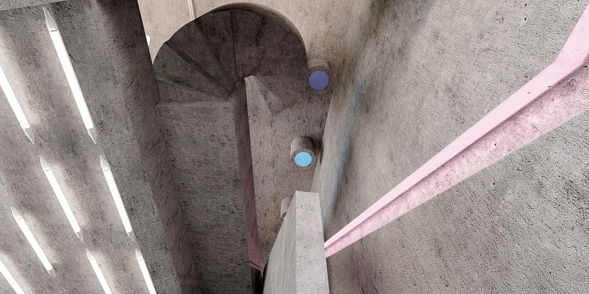 Katherine bernhardt house stair spiral 3 sotirios corp
